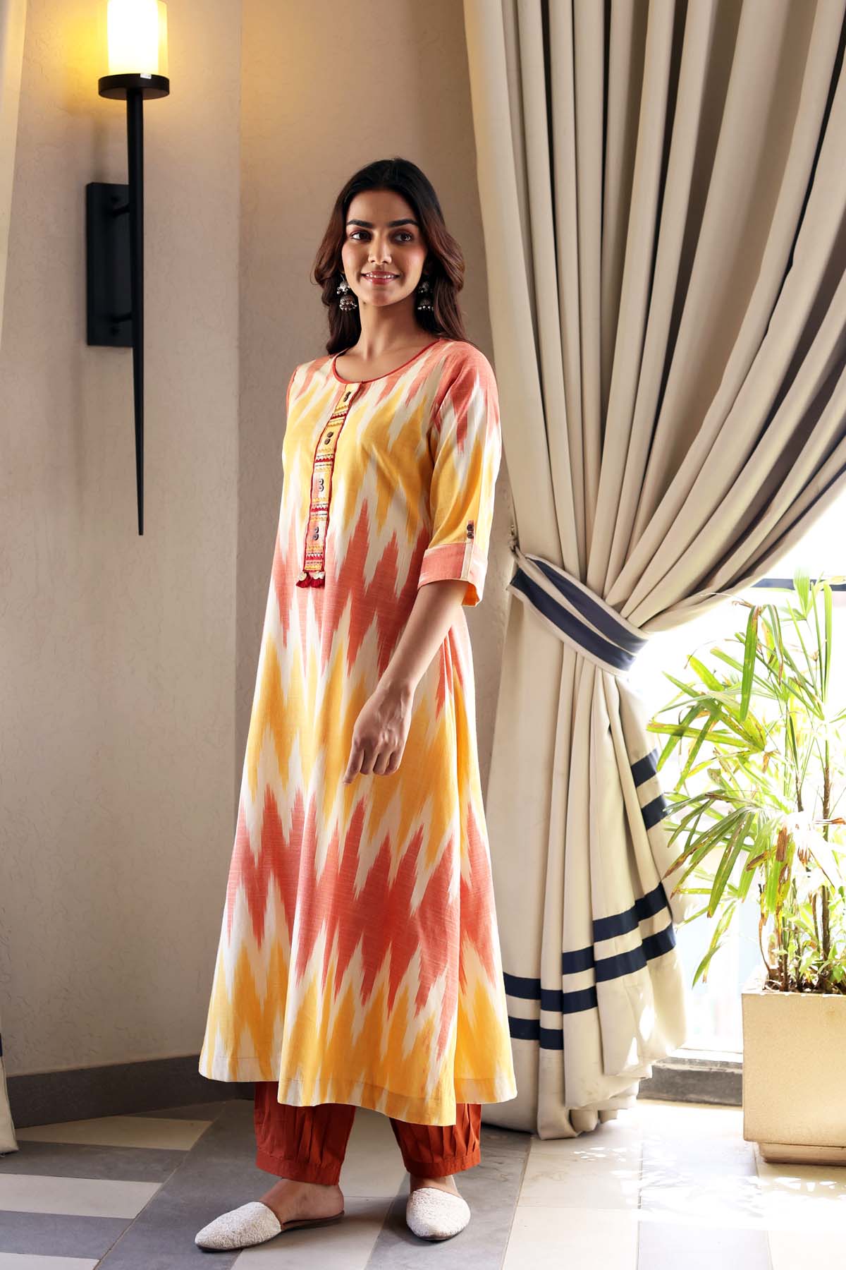 Ikat kurtis clearance designs