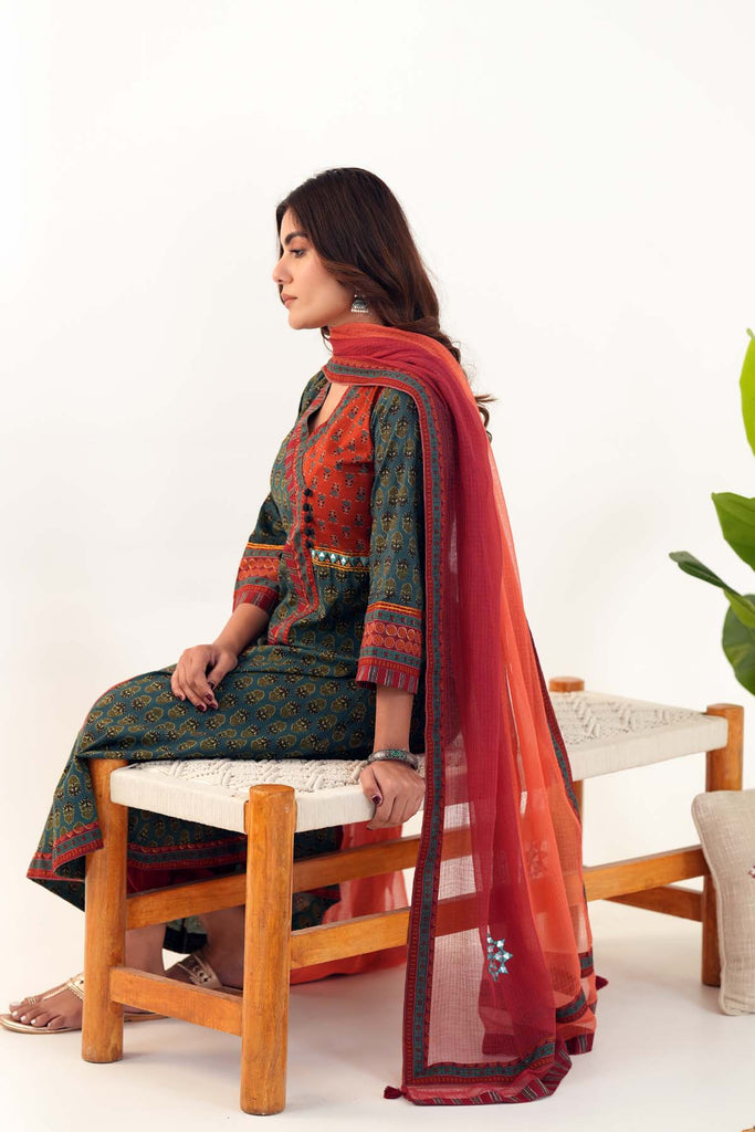 Double Shaded Kotadoriya Dupatta In Orange Color