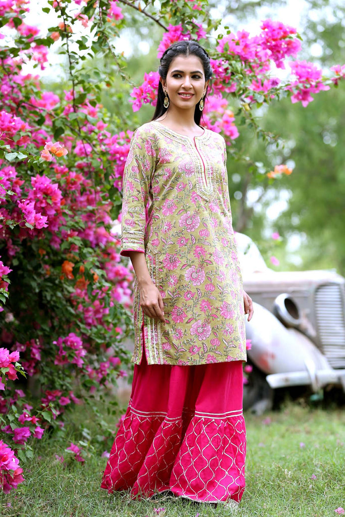 Pink Crochet Heavy Designer Work TraditionalFestive Special Gharara Style  Suit  Indian Heavy Anarkali Lehenga Gowns Sharara Sarees Pakistani Dresses  in USAUKCanadaUAE  IndiaBoulevard